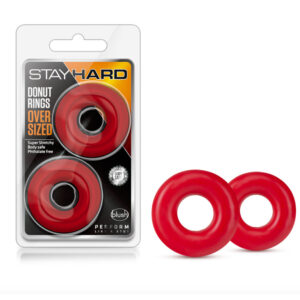 Blush Stay Hard Donut Rings Oversized Cockring 2-Pack Red